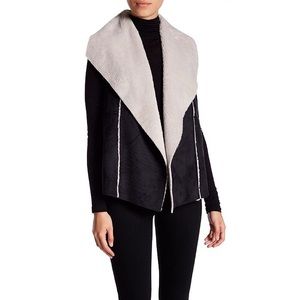 Susina • Black Vest with Faux Fur Sherpa Lining